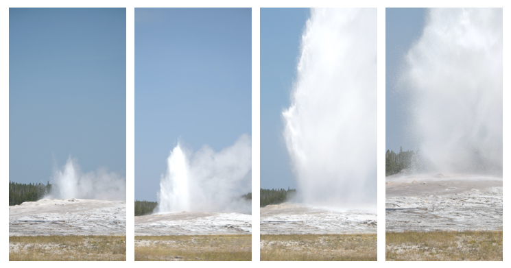 Yellowstone Old Faithful erupting